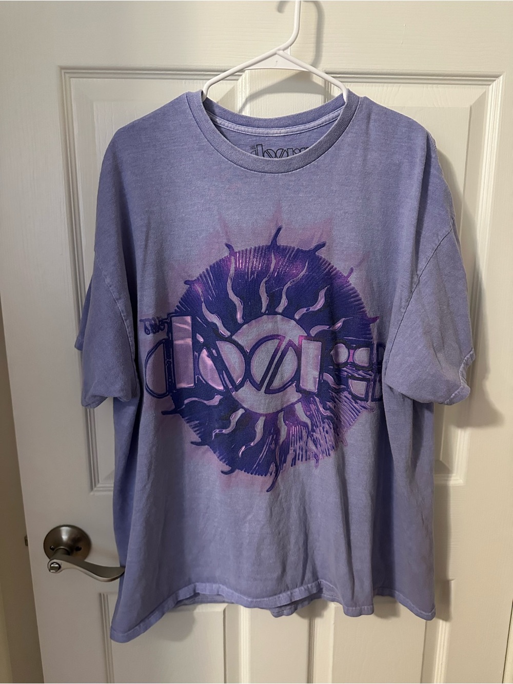 Lavender Graphic Short Sleeve Tee with Purple Sun Motif